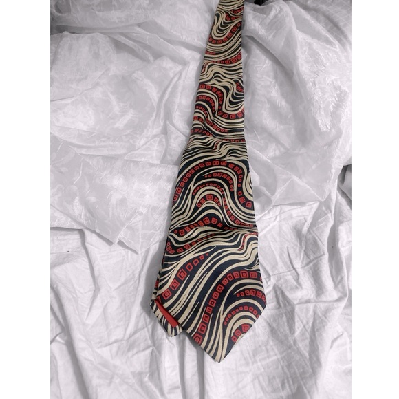 Celano Chicago Vnt.100% Silk Made in Italy Tie 70’s Abstract EUC - Picture 1 of 7